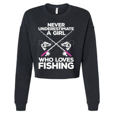 Cool Fishing For Wo Girl Fisherman Fish Lure Saltwater Cropped Pullover Crew