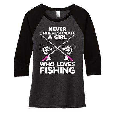 Cool Fishing For Wo Girl Fisherman Fish Lure Saltwater Women's Tri-Blend 3/4-Sleeve Raglan Shirt