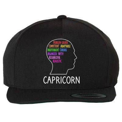 Capricorn Facts Funny Horoscope Astrology Born Birthday Wool Snapback Cap