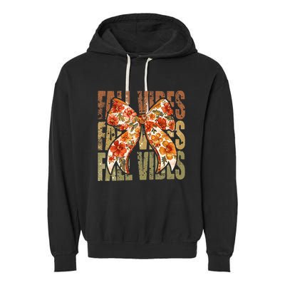 Coquette Floral Fall Vibes Autumn Garment-Dyed Fleece Hoodie
