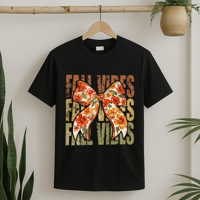 Coquette Floral Fall Vibes Autumn T-Shirt