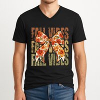 Coquette Floral Fall Vibes Autumn V-Neck T-Shirt
