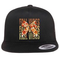 Coquette Floral Fall Vibes Autumn Flat Bill Trucker Hat