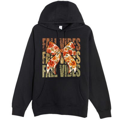 Coquette Floral Fall Vibes Autumn Premium Pullover Hoodie