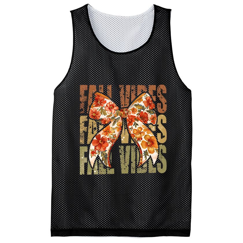 Coquette Floral Fall Vibes Autumn Mesh Reversible Basketball Jersey Tank