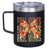 Coquette Floral Fall Vibes Autumn 12oz Stainless Steel Coffee Mug