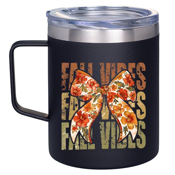 Coquette Floral Fall Vibes Autumn 12oz Stainless Steel Coffee Mug