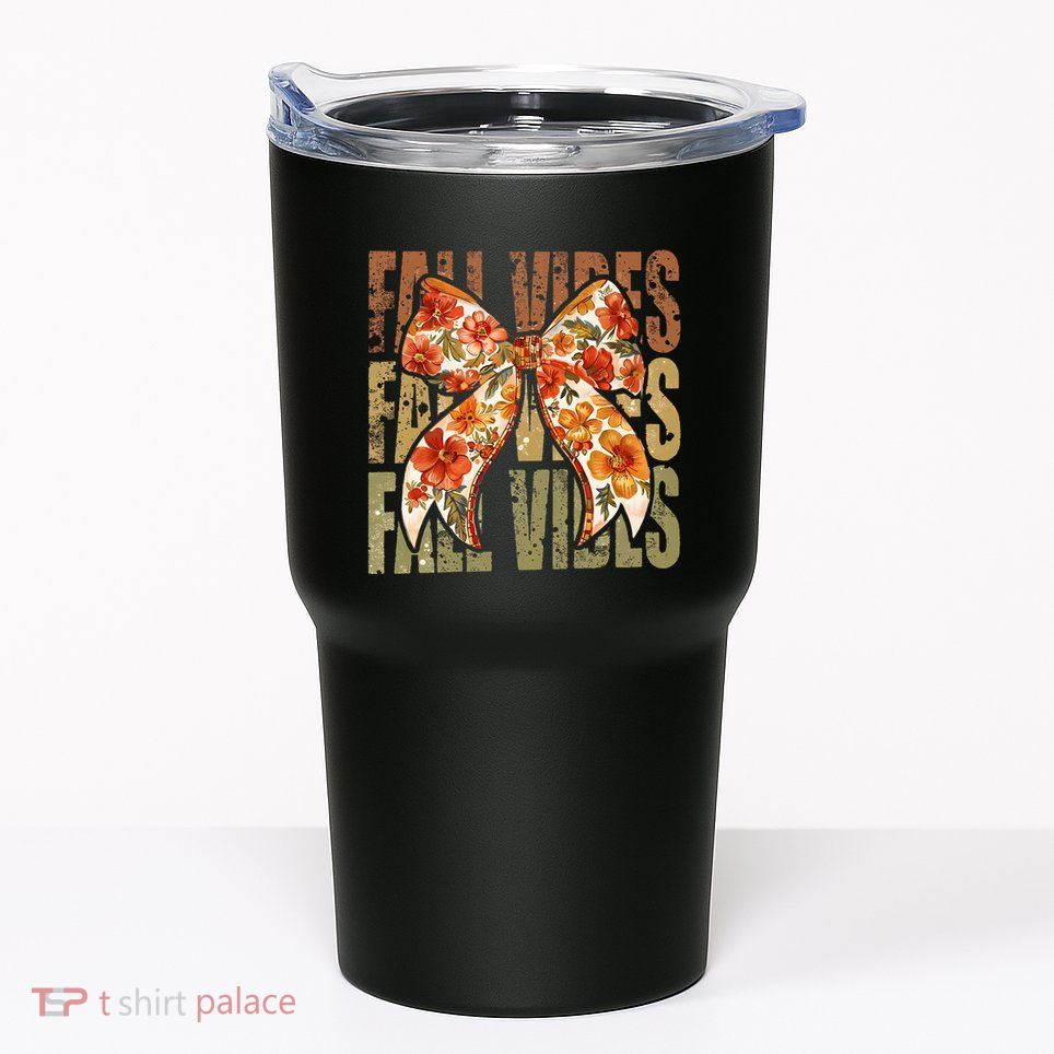 Coquette Floral Fall Vibes Autumn Tumbler