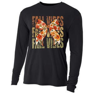 Coquette Floral Fall Vibes Autumn Cooling Performance Long Sleeve Crew