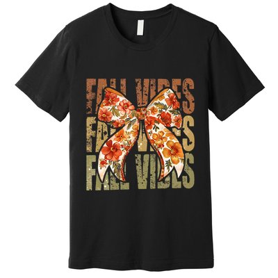 Coquette Floral Fall Vibes Autumn Premium T-Shirt