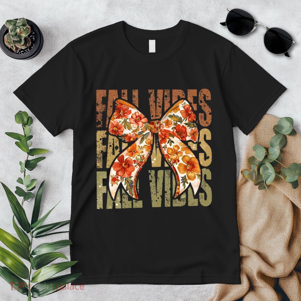 Coquette Floral Fall Vibes Autumn Premium T-Shirt