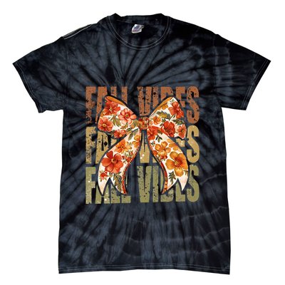 Coquette Floral Fall Vibes Autumn Tie-Dye T-Shirt