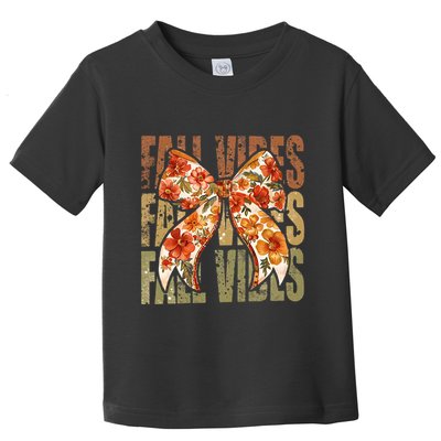 Coquette Floral Fall Vibes Autumn Toddler T-Shirt