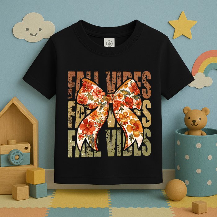 Coquette Floral Fall Vibes Autumn Toddler T-Shirt