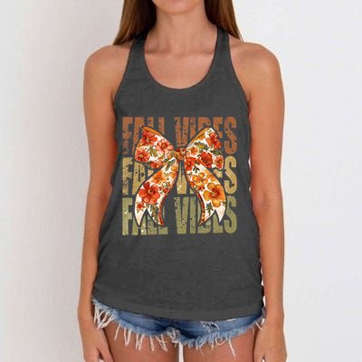 Coquette Floral Fall Vibes Autumn Women's Knotted Racerback Tank