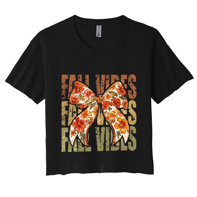 Coquette Floral Fall Vibes Autumn Crop Top