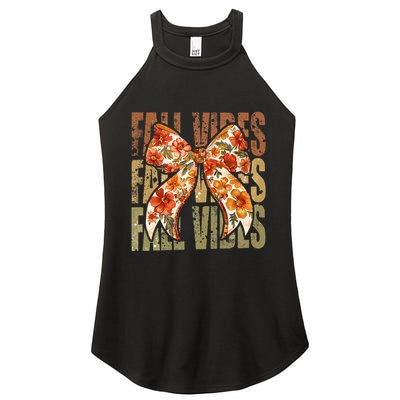 Coquette Floral Fall Vibes Autumn Women's Perfect Tri Rocker Tank