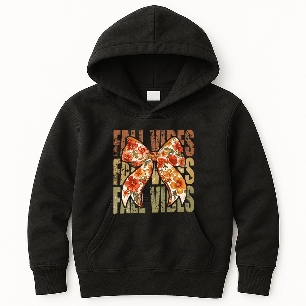 Coquette Floral Fall Vibes Autumn Kids Hoodie