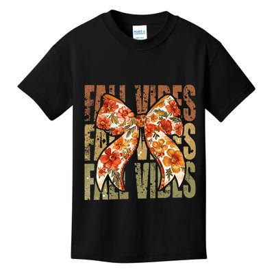 Coquette Floral Fall Vibes Autumn Kids T-Shirt