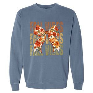 Coquette Floral Fall Vibes Autumn Garment-Dyed Sweatshirt