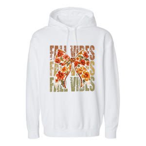 Coquette Floral Fall Vibes Autumn Garment-Dyed Fleece Hoodie