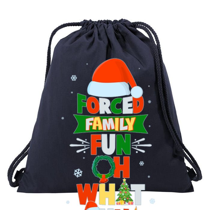 Christmas Forced Family Fun Oh What Fun Drawstring Bag