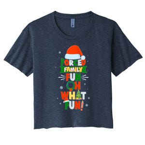 Christmas Forced Family Fun Oh What Fun Women's Crop Top Tee