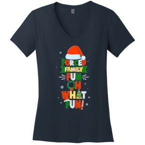 Christmas Forced Family Fun Oh What Fun Women's V-Neck T-Shirt