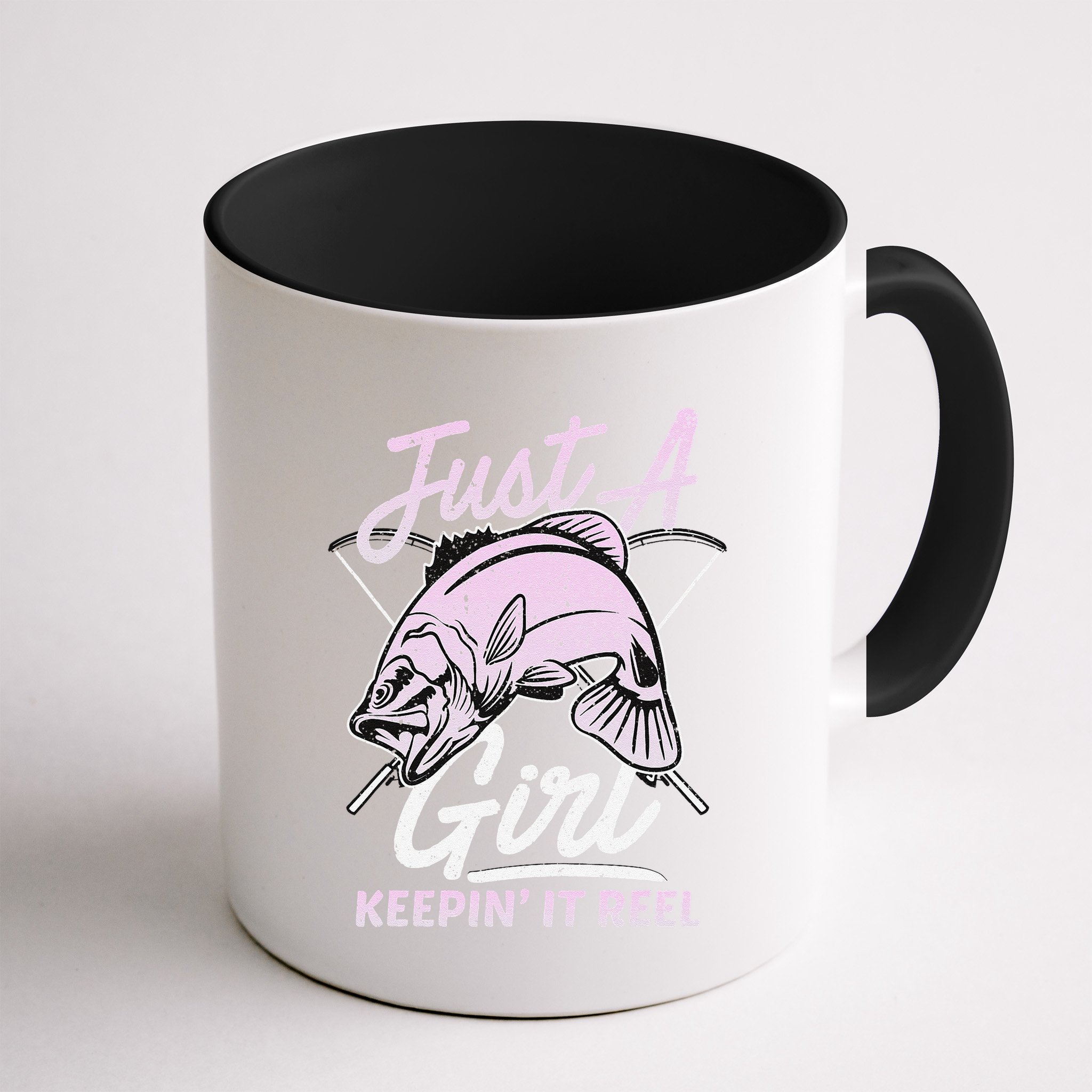 Cute Fishing Funny Keeping It Reel Women Girl Purple Pink Mug
