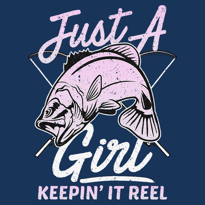 Cute Fishing Funny Keeping It Reel Women Girl Purple Pink Button