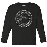 Colorado Fly Fishing Gold Medal Waters Toddler Long Sleeve Shirt