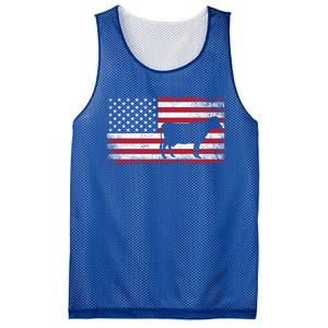 Cow Farm Farmer 4th Of July American Flag Patriotic Usa Meaningful Gift Mesh Reversible Basketball Jersey Tank