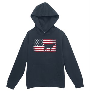 Cow Farm Farmer 4th Of July American Flag Patriotic Usa Meaningful Gift Urban Pullover Hoodie