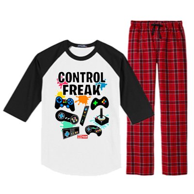 Control Freak Funny Gift Video Game Gamer Fun Gift Raglan Sleeve Pajama Set