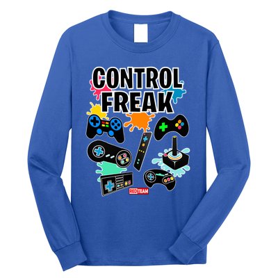 Control Freak Funny Gift Video Game Gamer Fun Gift Long Sleeve Shirt