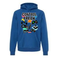 Control Freak Funny Gift Video Game Gamer Fun Gift Premium Hoodie