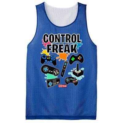 Control Freak Funny Gift Video Game Gamer Fun Gift Mesh Reversible Basketball Jersey Tank