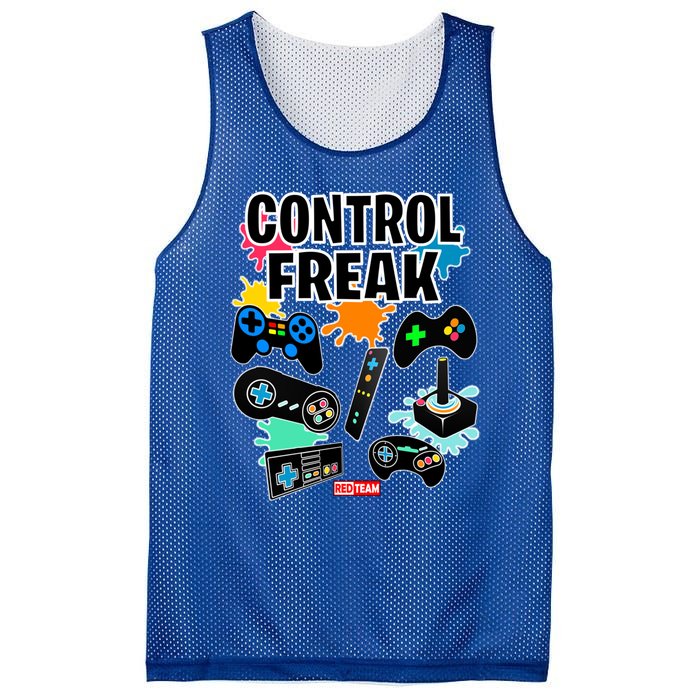 Control Freak Funny Gift Video Game Gamer Fun Gift Mesh Reversible Basketball Jersey Tank