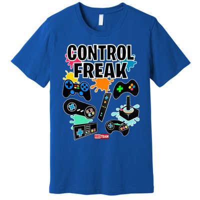 Control Freak Funny Gift Video Game Gamer Fun Gift Premium T-Shirt