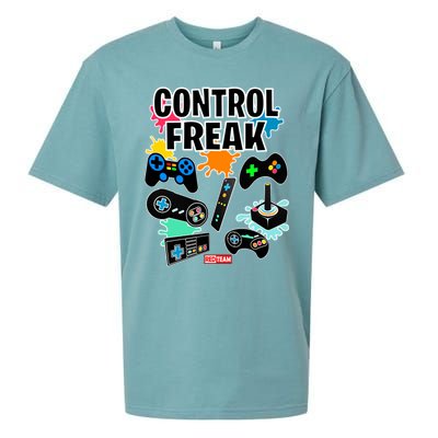 Control Freak Funny Gift Video Game Gamer Fun Gift Sueded Cloud Jersey T-Shirt