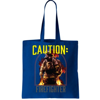 Caution Firefighter Fire Rescue Fire Firefighting Gift Tote Bag