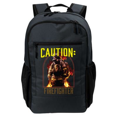 Caution Firefighter Fire Rescue Fire Firefighting Gift Daily Commute Backpack