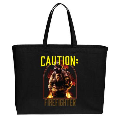 Caution Firefighter Fire Rescue Fire Firefighting Gift Cotton Canvas Jumbo Tote