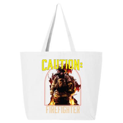 Caution Firefighter Fire Rescue Fire Firefighting Gift 25L Jumbo Tote