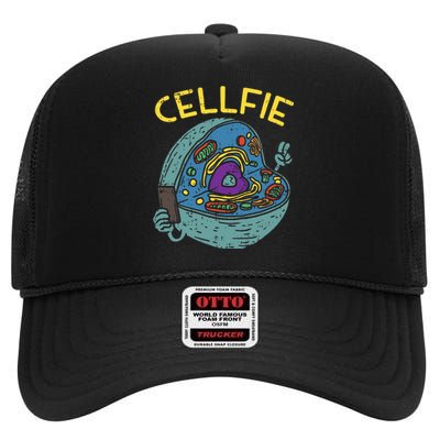 Cell Fie Funny Science Biology Teacher High Crown Mesh Back Trucker Hat