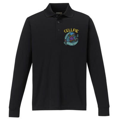 Cell Fie Funny Science Biology Teacher Performance Long Sleeve Polo