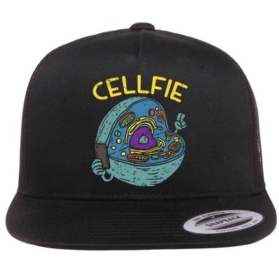 Cell Fie Funny Science Biology Teacher Flat Bill Trucker Hat