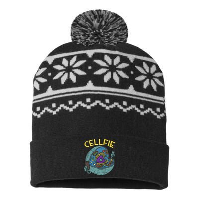 Cell Fie Funny Science Biology Teacher USA-Made Snowflake Beanie