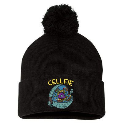 Cell Fie Funny Science Biology Teacher Pom Pom 12in Knit Beanie