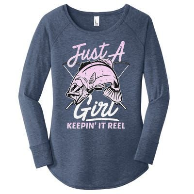 Cute Fishing Funny Keeping It Reel Womens Purple Pink Women's Perfect Tri Tunic Long Sleeve Shirt